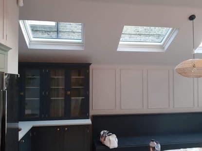 Family kitchen refresh with cabinetry and rooflights in London