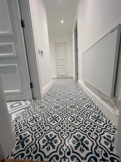 Freshly decorated interior hallway and staircase in North London